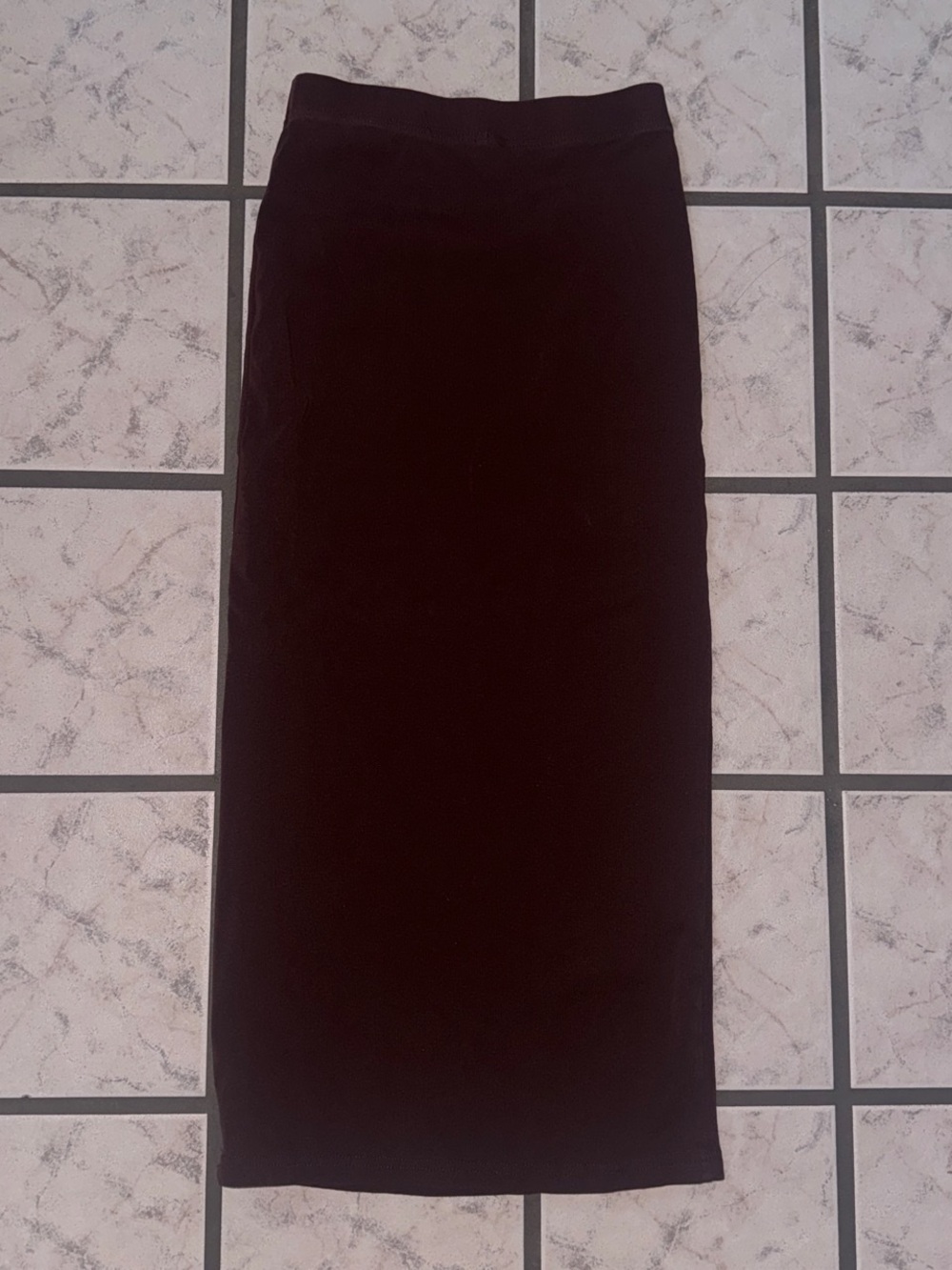 High waisted brown pencil skirt
